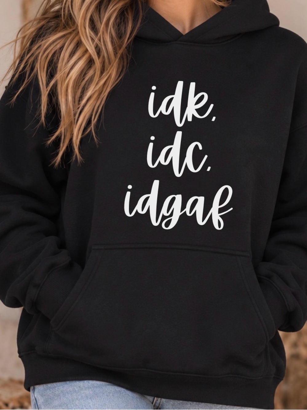 NEW Funny Idk, Idc Idgaf hoodie